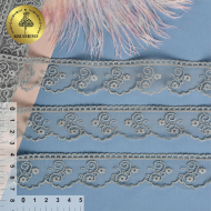 Кружево на сетке KRUZHEVO арт.TR.4888 шир.30мм цв.31 серый уп.14м