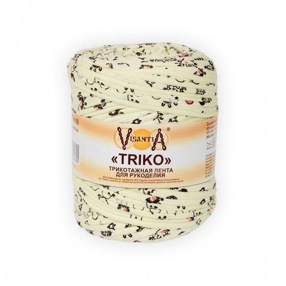 Трикотажная лента для рукоделия VISANTIA TRIKO FTM100 (92% хлопок, 8% эластан) 1х500г/100м микс
