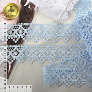 Кружево гипюр KRUZHEVO арт.TR.8G8144 шир.44мм цв.05 голубой уп.9м