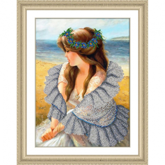 Набор для вышивания бисером ПАУТИНКА арт.Б-1483 В ажурной шали 27х38 см