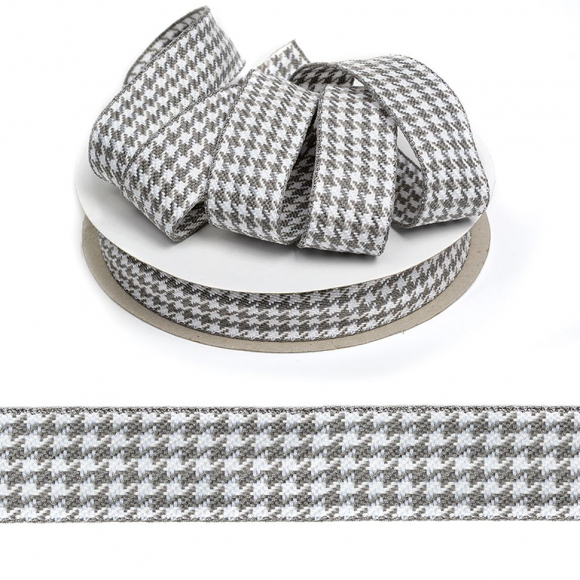 Тесьма TBY декоративная Гусиные лапки DT03255 шир.25мм цв.05 серый уп.22,9м