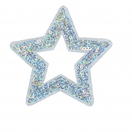 Термоаппликация с пайетками арт.TBY.ND.13 Звезда 85х85мм цв.1 серебро уп.10шт