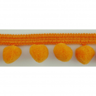 62240_Тесьма с помпонами, диаметр 20 мм, цвет оранжевый