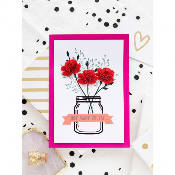 Набор-отрытка для вышивания бисером АБРИС АРТ арт. AOO-004 Счастье в мелочах 14,8х21 см