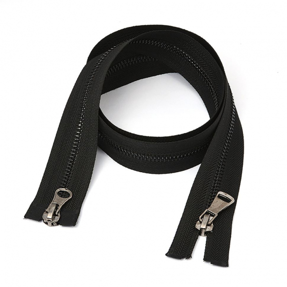 Молния MaxZipper мет. №5 черный никель шлиф.звено, 2 замка, 85 см цв.F322 черный уп.10шт