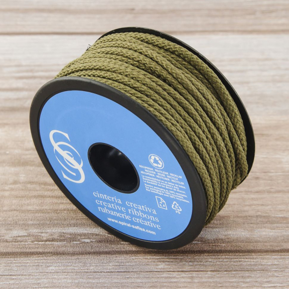 Шнур плетеный SPIRAL ( SAFISA), 4 мм, 25 м, цвет хаки темный