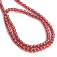 Бусины MAGIC 4 HOBBY круглые перламутр 6мм цв.H14 красный уп 10 нитей, нить 80 см (1180шт)