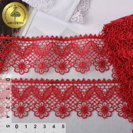 Кружево гипюр KRUZHEVO арт.TR.8GB0288 шир.40мм цв.09 бордо, уп.9м