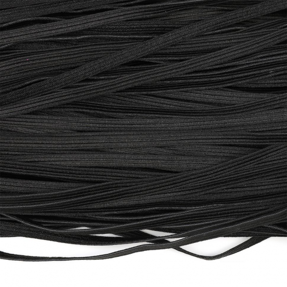 Резинка вязаная 3,9г арт.ТВ-006мм цв.черный бобина уп.200м