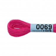 Нитки для вышивания Gamma мулине (0001-0206) 100% хлопок 24 x 8 м цв.0069 фуксия