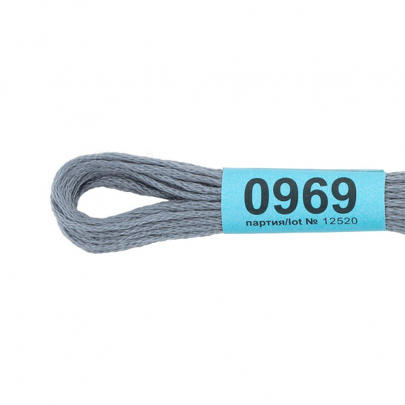 Нитки для вышивания Gamma мулине (0820-3070) 100% хлопок 24 x 8 м цв.0969 серый