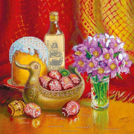 Схема на холсте АБРИС АРТ арт. AC-184 Пасхальный сюжет 1 30х30 см