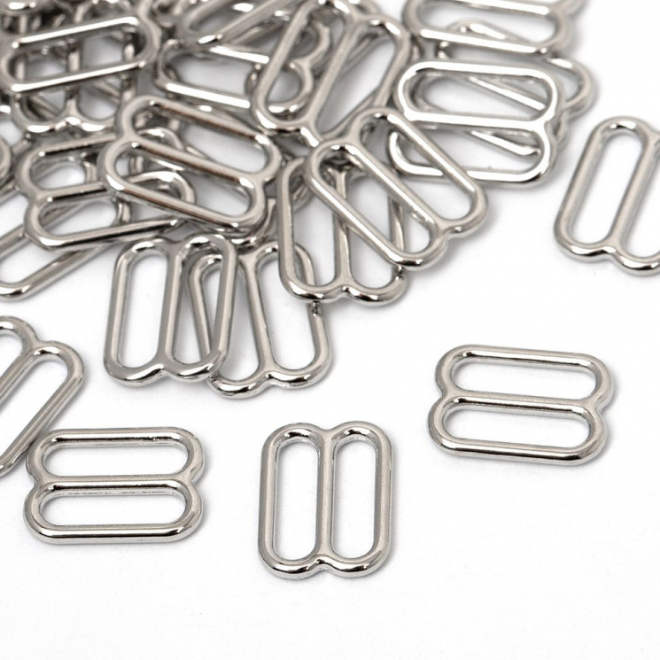 Пряжка регулятор для бюстгальтера металл TBY-810 10мм цв.никель, уп.1000шт