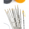 Крючки для вязания арт.ТВ-СН-01 Maxwell Colors АССОРТИ с зол. гол. двусторон. стандарт цв.никель уп.12 шт
