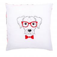 Набор для вышивания VERVACO арт.PN-0155963 Подушка Собака в красных очках 40х40 см