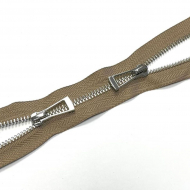 Молния мет. титан №5 никель два замка 110см D810 темно-бежевый