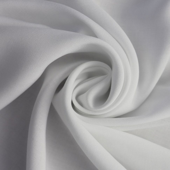 Ткань Штапель 130 г/м? 100% вискоза шир.145 см арт.Р.14832.01 цв.01 белый уп.25м
