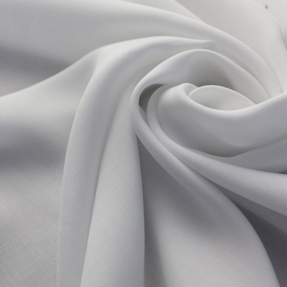 Ткань Штапель 130 г/м? 100% вискоза шир.145 см арт.Р.14832.01 цв.01 белый уп.25м