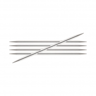 10110 Knit Pro Спицы чулочные для вязания Nova Metal 4,5мм/20см, никелированная латунь, серебристый, 5шт