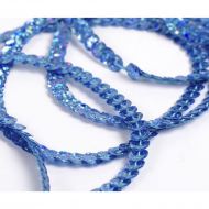 Пайетки на нитях 6мм Laser Bright арт.TBY-FLKU06-LB цв.50102 св.синий уп.73.12м