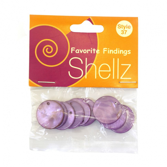 12824_Подвеска "Shellz" Purple Round River Shell Dangles