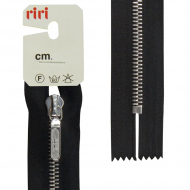 66127_Молния металл, Ni, неразъёмная, на атласной тесьме, 6 мм, 18 см, цвет 2110, черный