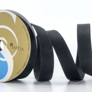 31850_Лента атласная двусторонняя SAFISA мини-рулоны, 11 мм, 4 м, цвет 01, черный