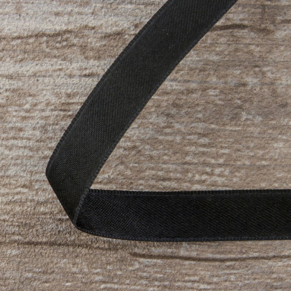 31850_Лента атласная двусторонняя SAFISA мини-рулоны, 11 мм, 4 м, цвет 01, черный