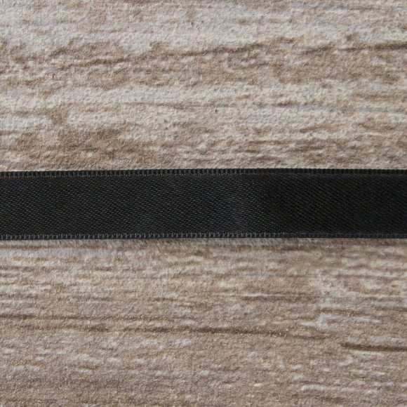 31850_Лента атласная двусторонняя SAFISA мини-рулоны, 11 мм, 4 м, цвет 01, черный