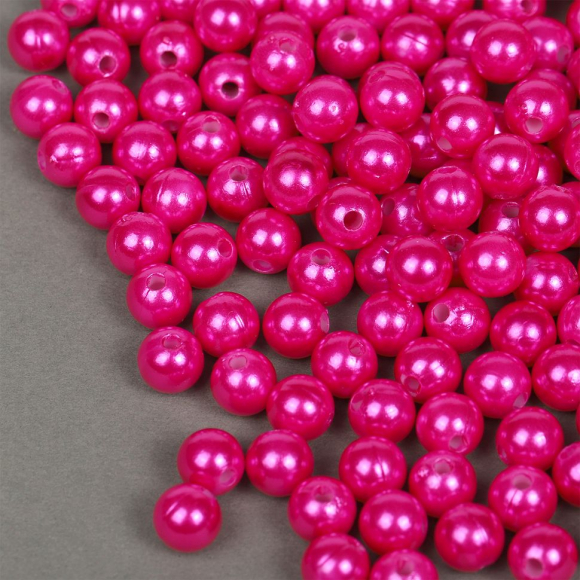 Бусины MAGIC 4 HOBBY круглые перламутр 8мм цв.014 малина уп.50г (213шт)