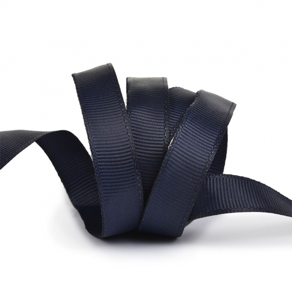 Лента Ideal репсовая в рубчик шир.12мм цв. 372 черно-синий  уп.27,42м