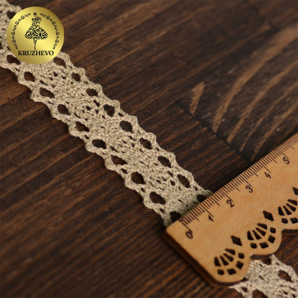 Тесьма вязаная KRUZHEVO 20мм TBY-6307-1 цв.36 св.бежевый уп.10м
