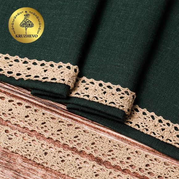 Тесьма вязаная KRUZHEVO 20мм TBY-6307-1 цв.36 св.бежевый уп.10м