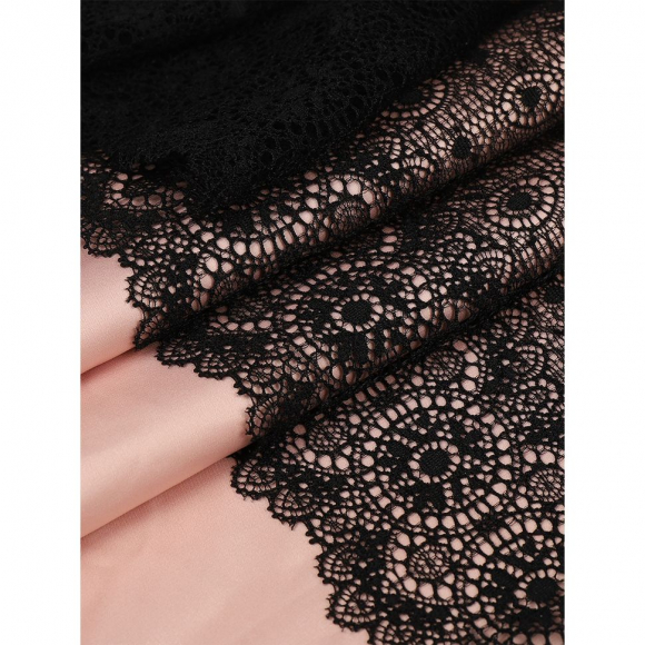 Кружево-стрейч KRUZHEVO арт.TBY.2338 шир.235мм цв.02 черный уп.2,7м