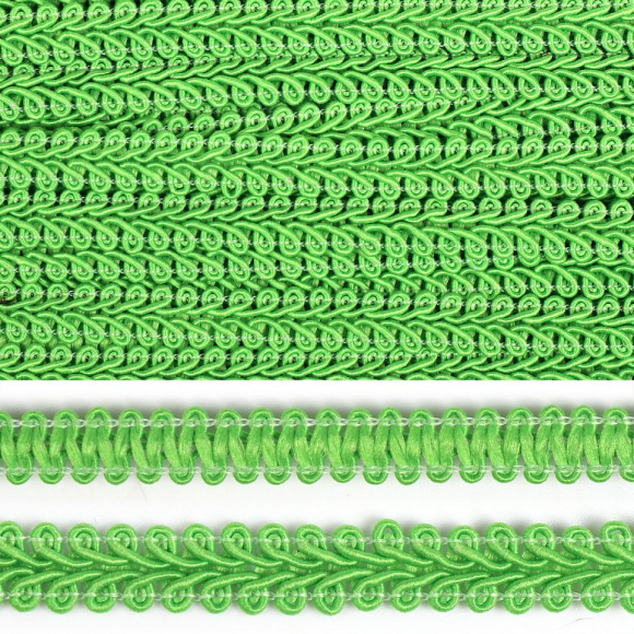Тесьма TBY Шанель плетеная шир.12мм 0384-0016 цв.052 салатовый уп.18,28м