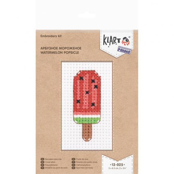 Набор для вышивания KLART арт. 12-025 Арбузное мороженое 5х8,5 см