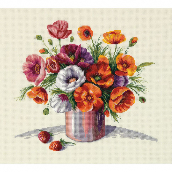 Набор для вышивания PANNA Золотая серия арт. C-7157 Маковое утро 29х27 см