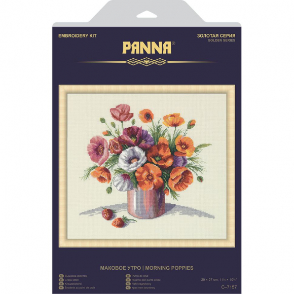 Набор для вышивания PANNA Золотая серия арт. C-7157 Маковое утро 29х27 см