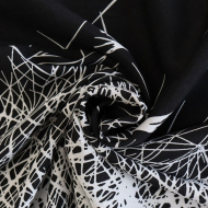 Ткань Штапель 90 г/м? 100% вискоза шир.145 см арт.Р.20568.01 цв.01 черный уп.25м