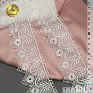 Кружево гипюр KRUZHEVO арт.TR.0734 шир.55мм цв.004 сумрачно-белый уп.9м