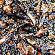 Ткань Твил 150 г кв.м 100% вискоза шир.145 см арт.Р.28622.01 цв.01 черный уп.25м