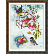 Набор для вышивания бисером ПАУТИНКА арт.Б-1477 Яблочки для синички 28х38 см