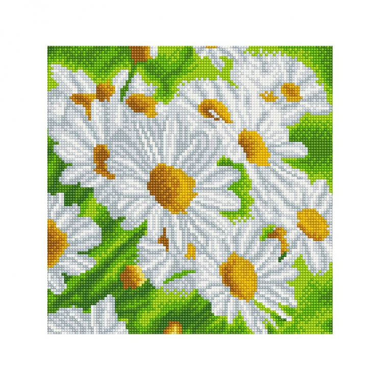 Картина мозаикой Molly арт.KM1053 Ромашки (12 цветов) 30х30 см