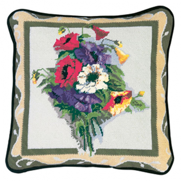 Набор для вышивания подушки CANDAMAR DESIGNS арт.30900 Викторианские маки 35,6х35,6 см