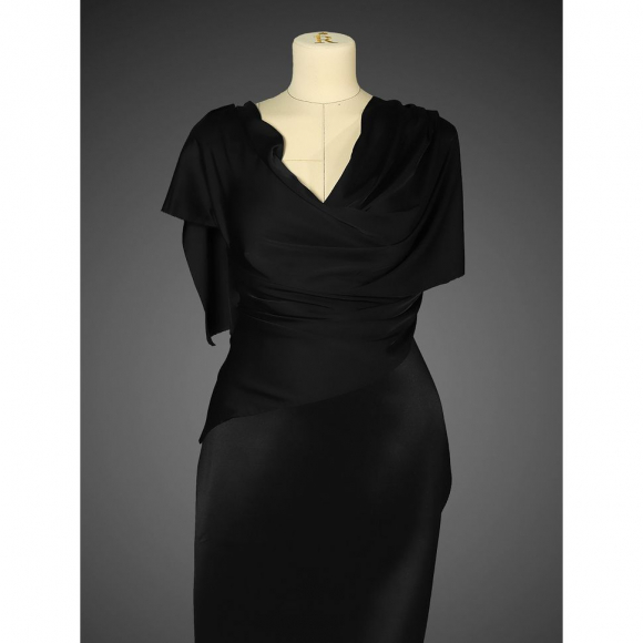 Ткань шелк Армани 90г/м? 97% ПЭ 3% Спандекс шир.150см арт.TBYArm-016 цв.16 черный рул.25м