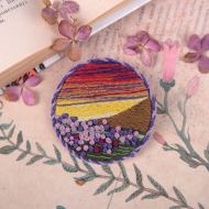 Набор для вышивания PANNA Живая картина арт. JK-2150 Брошь. Поле на закате 5,5х5,5 см