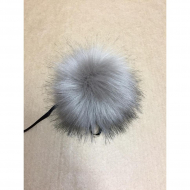 Помпон искусственный мех арт.RUS.PIP45 Песец 17-18см цв.серый №32 А