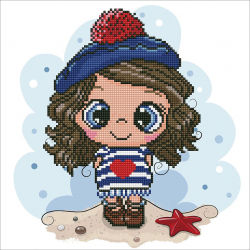 Кристальная мозаика на холсте ФРЕЯ арт.ALV-98 Морячка 30х30 см