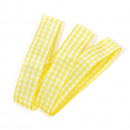 Лента тканевая с рисунком Клетка арт.TBY.LDTK2312 шир.15мм цв.желтый/белый уп.20м