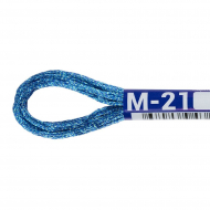 Нитки для вышивания Gamma мулине NM металлик 100% полиэстер 12 x 8 м цв.М-21 синий